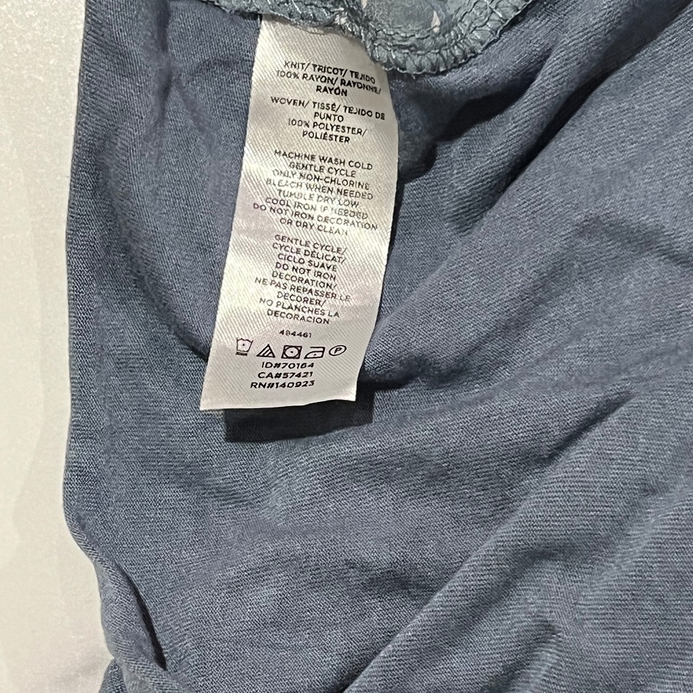 Loft Outlet Split Neck Tank Top Light Periwinkle White Dots Front Jersey Back M - Picture 7 of 9